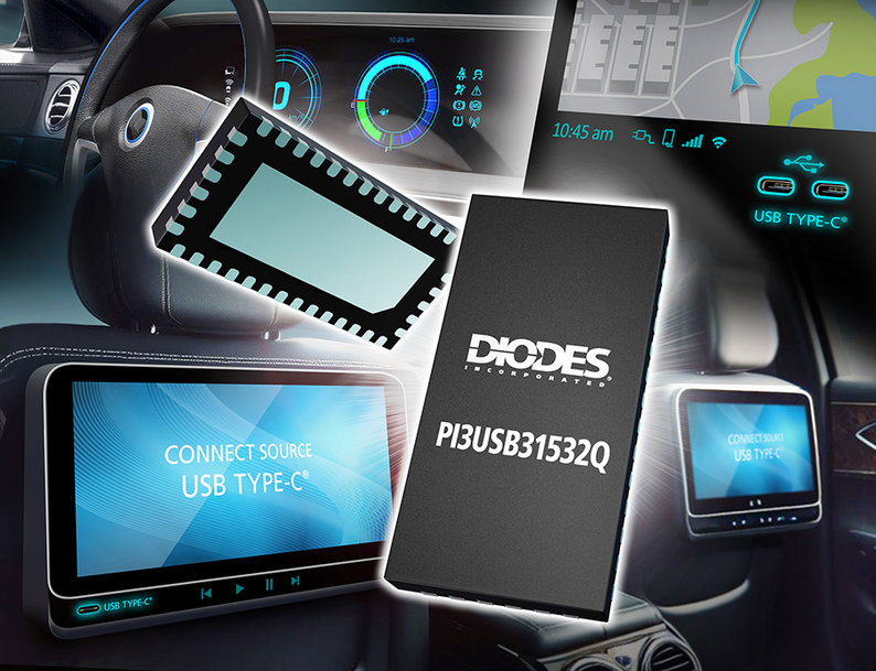 10Gbps Automotive-Compliant Crossbar Switch from Diodes Incorporated Simplifies In-Vehicle USB-C Connectivity
